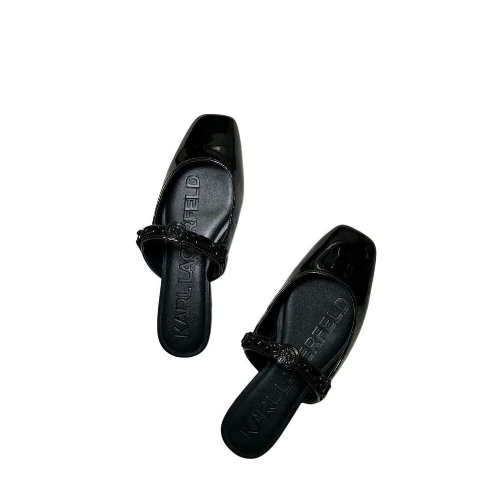 KARL LAGERFELD PARIS | Zilla Square Toe Mule Flats